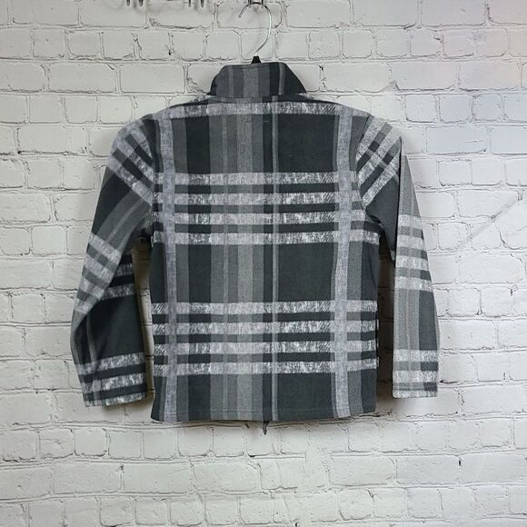 Slalom Youth Boy Small 6/7 Gray Plaid Fleece Zip Winter Baselayer Sweatshirt - Picture 7 of 9